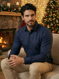 Pánska Košeľa Námornícka Modré OZONEE V/V181Z