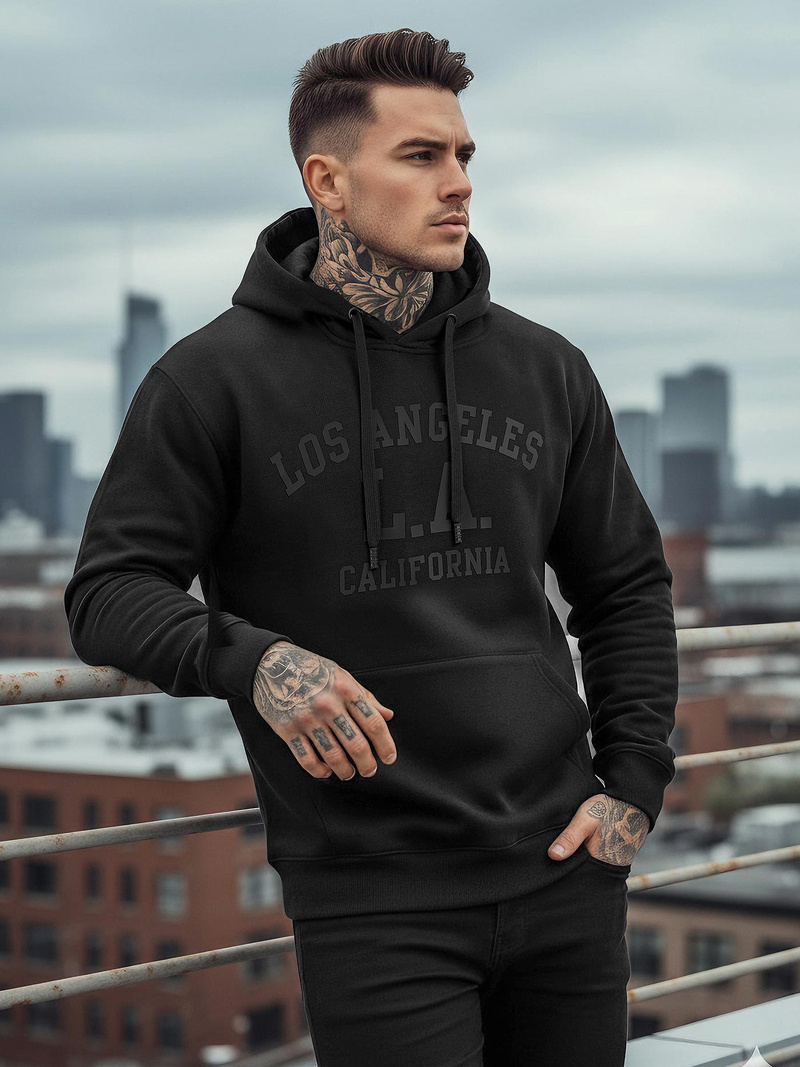 Pánska Mikina Čierna OZONEE JS/8B1972/3