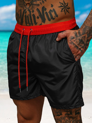 Pánske kúpacie šortky čierno/červené OZONEE JS/17K561/1