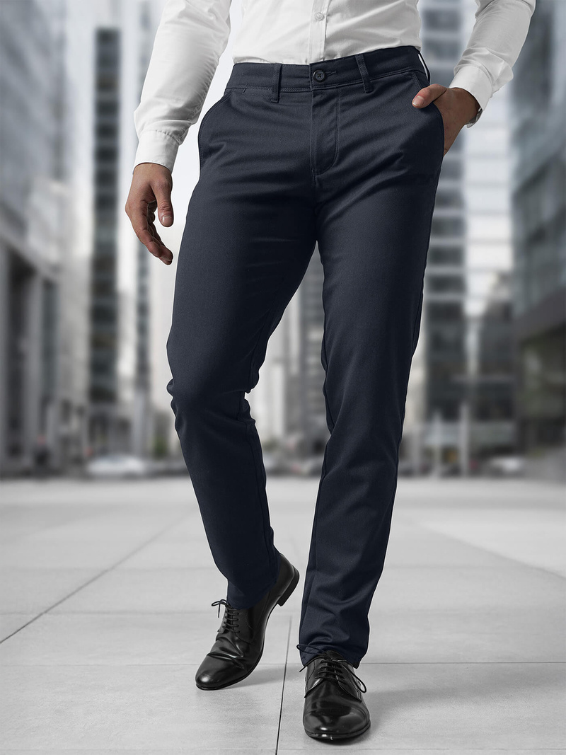 Pánske Chino Nohavice Námornícke Modré OZONEE V/5100