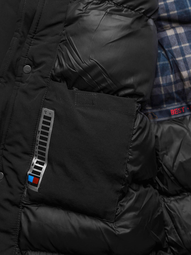 Pánska Bunda Čierna OZONEE JS/5M718/392