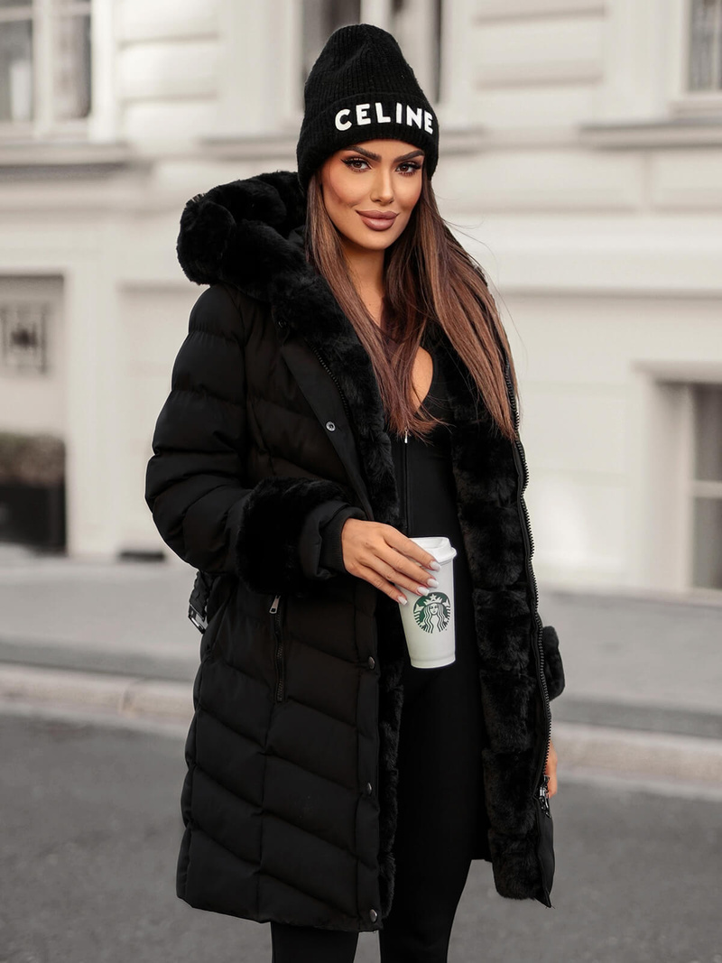 Dámska bunda čierna OZONEE JS/5M3156/392Z