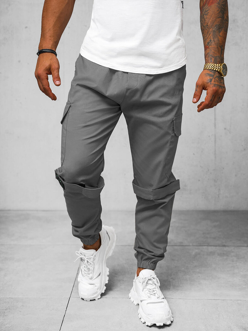 Pánske Chino Jogger Nohavice Sivé OZONEE O/G3014Z