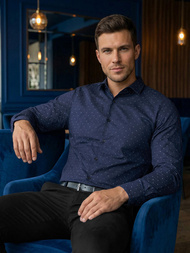 Pánska Košeľa Námornícka Modré OZONEE V/V181Z