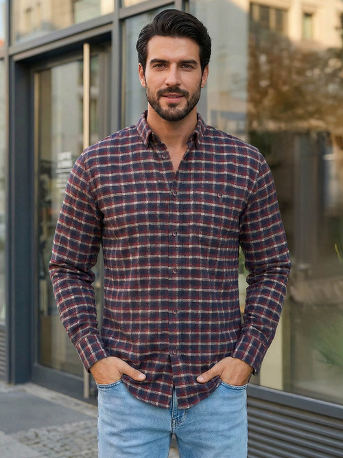 Pánska Košeľa Bordová OZONEE V/V176Z