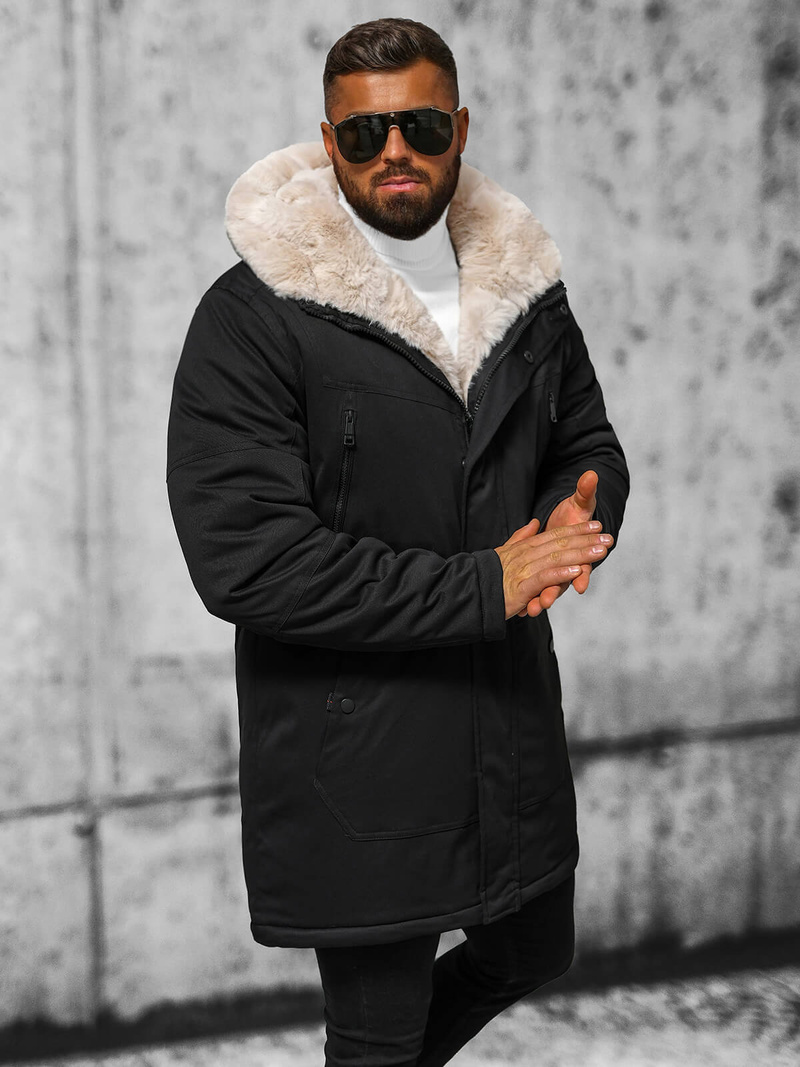 Pánska Zimná Bunda Čierna OZONEE JS/22M315/392