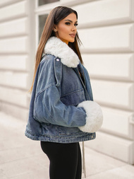 Dámska Riflová Bunda Modrá OZONEE JS/11Z8219