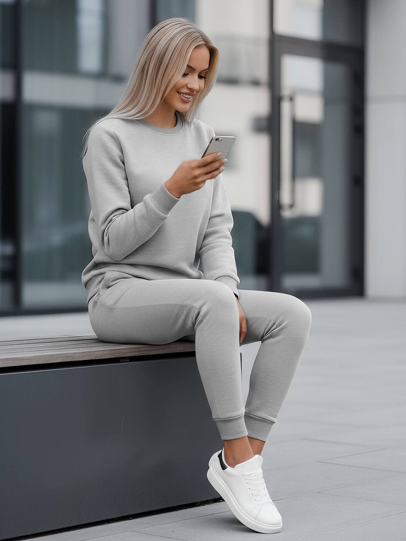 Dámska dvojdielna tepláková súprava sivý OZONEE JS/CKW01