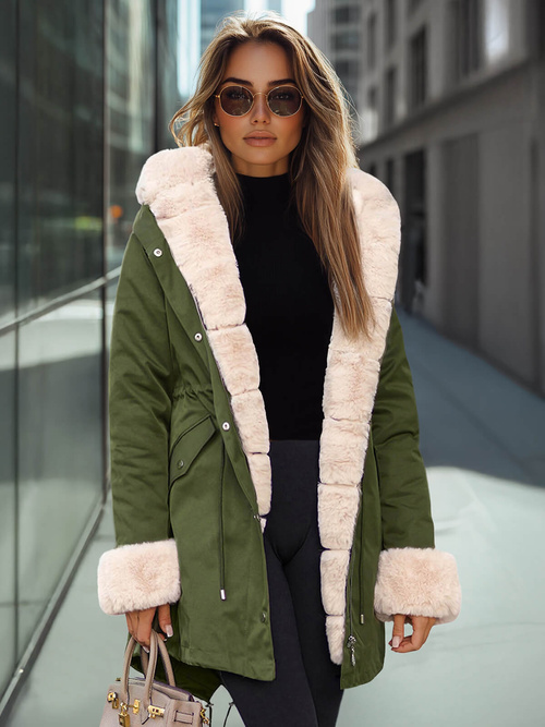 Dámska Zimná Bunda Zelená OZONEE JS/M763/136Z