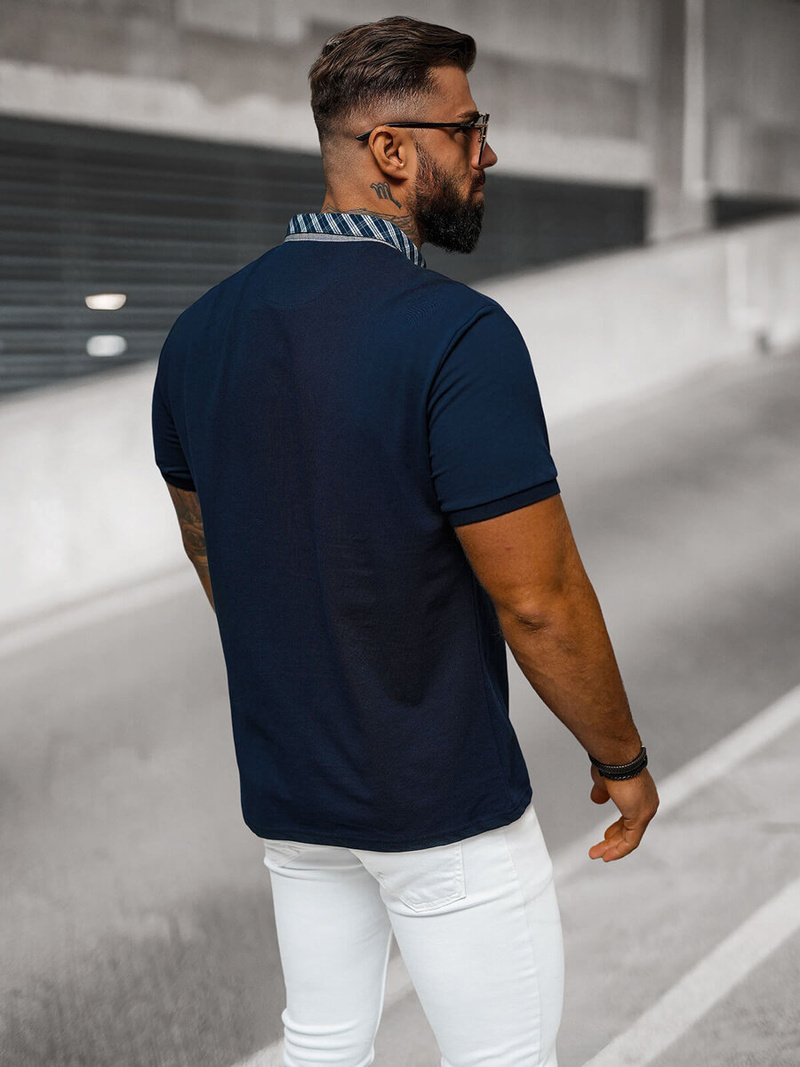 Pánska Polokošeľa Námornícka Modrá OZONEE O/DA803