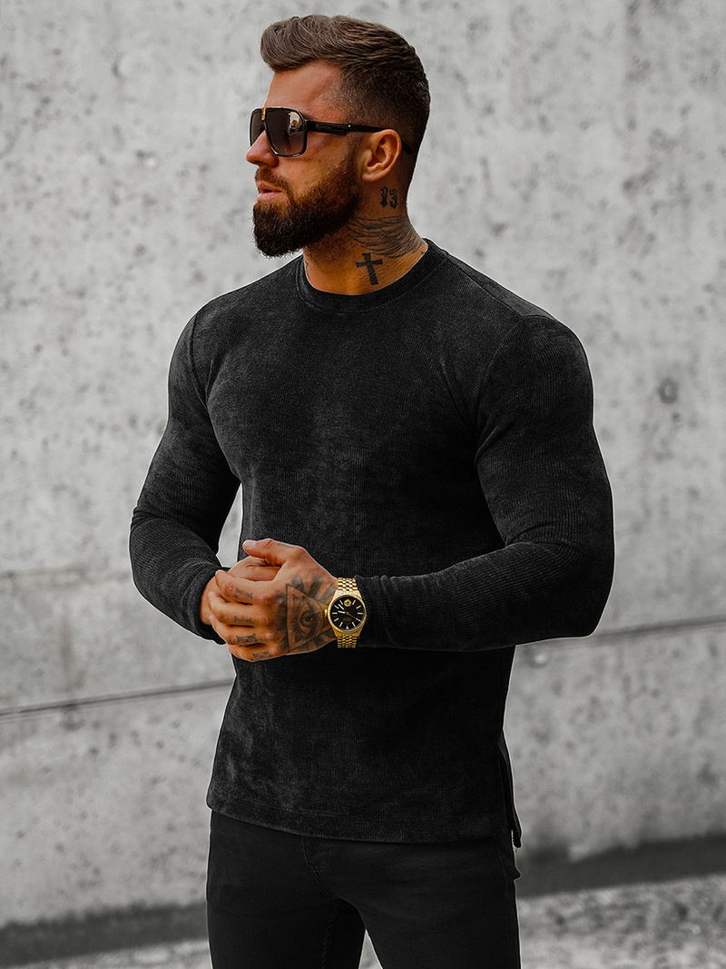 Pánska Mikina Čierna OZONEE O/D7289