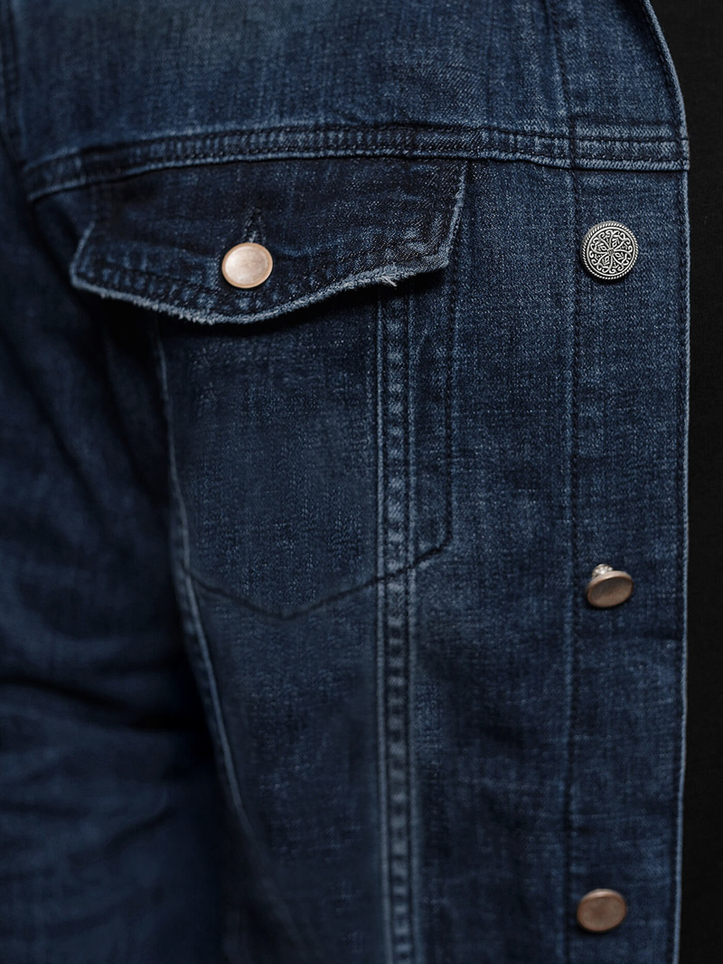 Pánska Riflová Bunda Šerpa Námornícka Modrá OZONEE NB/MJ517BS