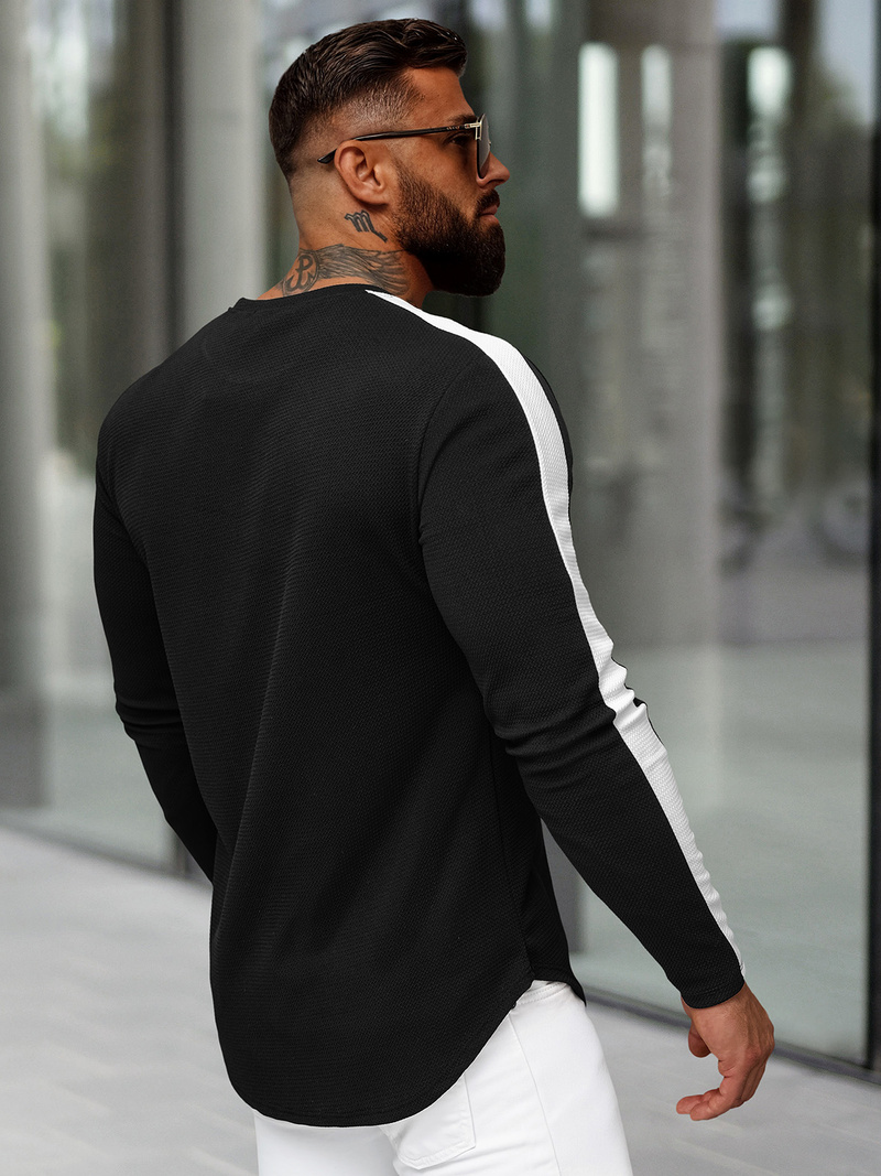 Pánska Mikina Čierna OZONEE O/D7197Z