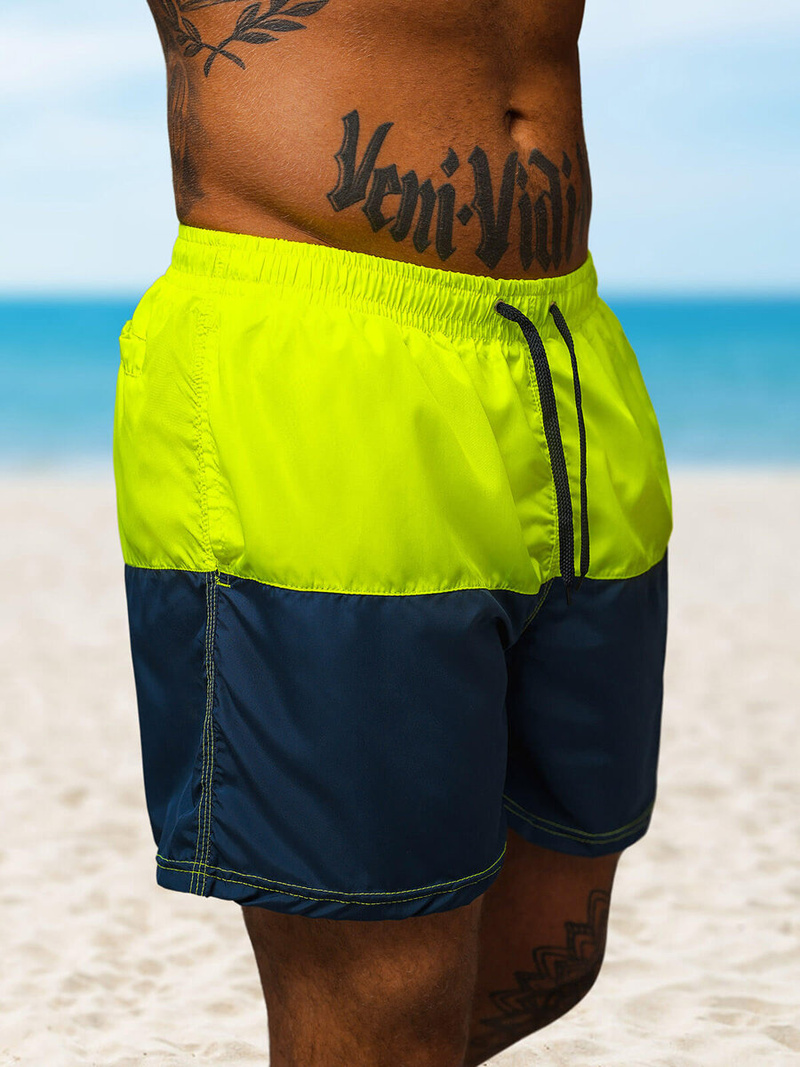 Pánske kúpacie šortky žltý/námornícke modré OZONEE JS/HM066