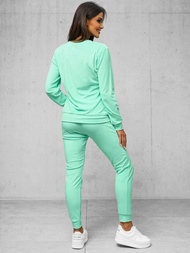 Dámska Velúrová Tepláková Súprava Tmavo-Mentolová OZONEE O/8C1173/139Z