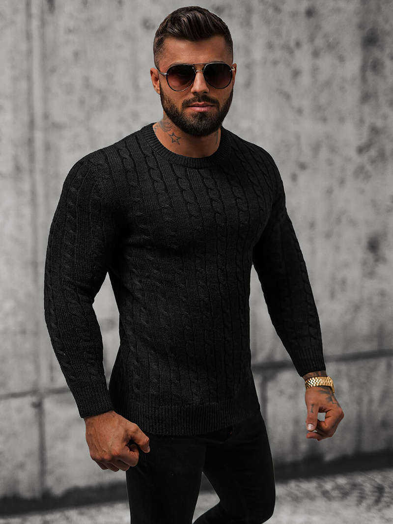 Pánsky Sveter Čierny OZONEE NB/MM6021/4Z