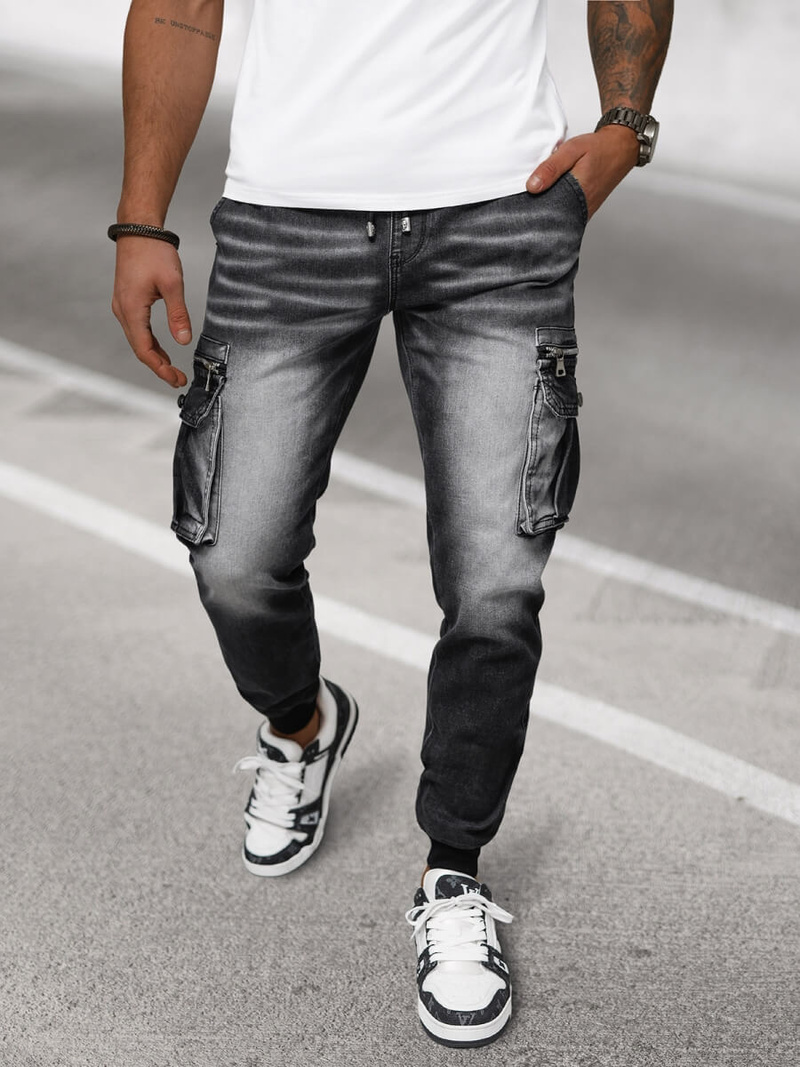 Pánske Jogger Nohavice Čierne OZONEE NB/MP0108N