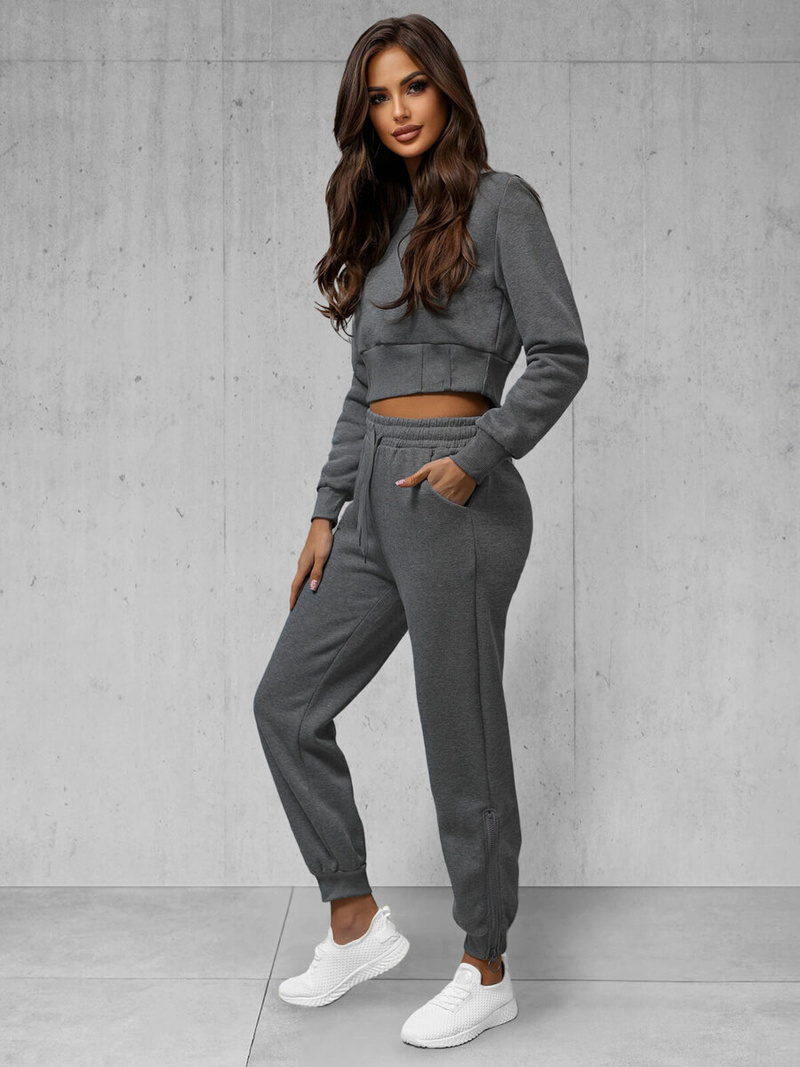 Dámska dvojdielna tepláková súprava grafitová OZONEE JS/8C78/5Z