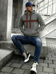 Pánska Mikina Grafitová OZONEE JS/8B1735/5Z