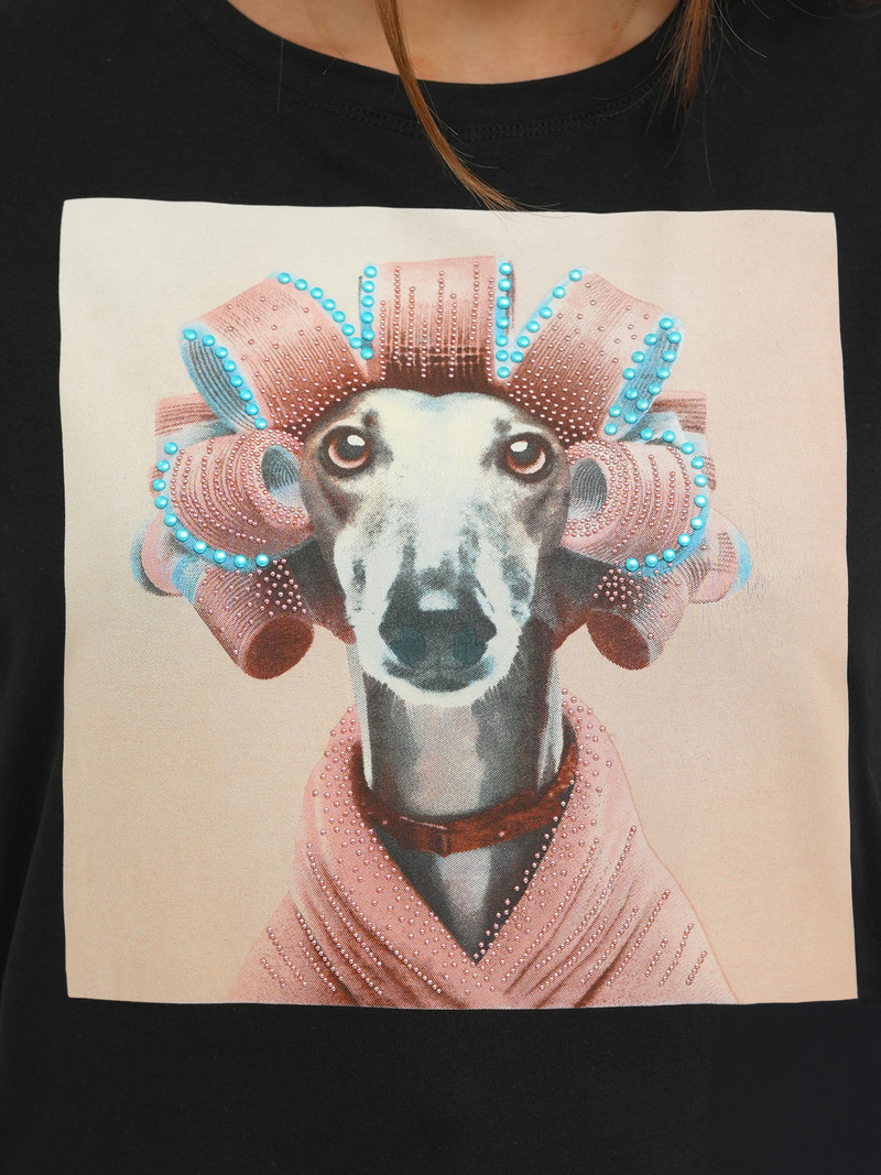 Dámske tričko čierno-ružový OZONEE JS/YJ77726