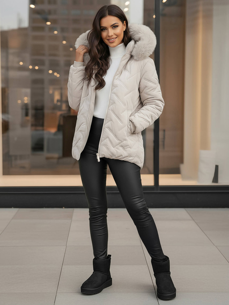 Dámska bunda Svetlo Sivá OZONEE JS/16M9296/280Z