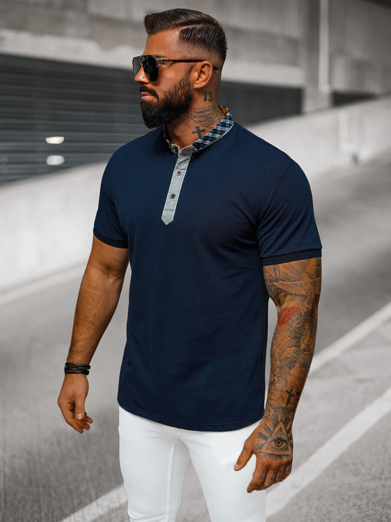 Pánska Polokošeľa Námornícka Modrá OZONEE O/DA803