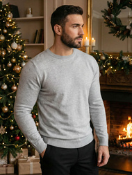 Pánsky Sveter Sivý OZONEE NB/MMB602/2Z