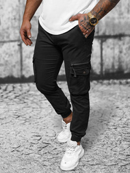 Pánske Chino Jogger Nohavice Čierne OZONEE NB/MP0201N