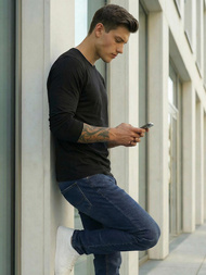 Pánske Rifle Tmavomodré OZONEE DO/4048/2Z