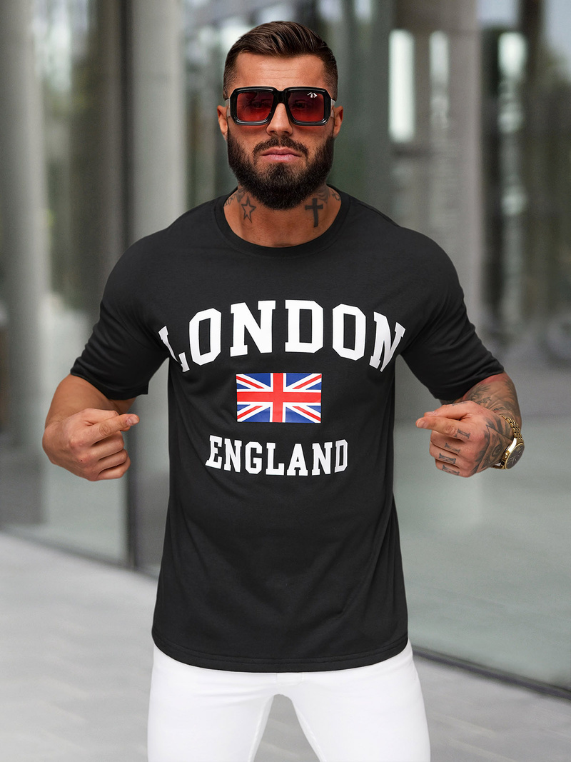 Pánske Tričko Čierne OZONEE JS/8B1373/3