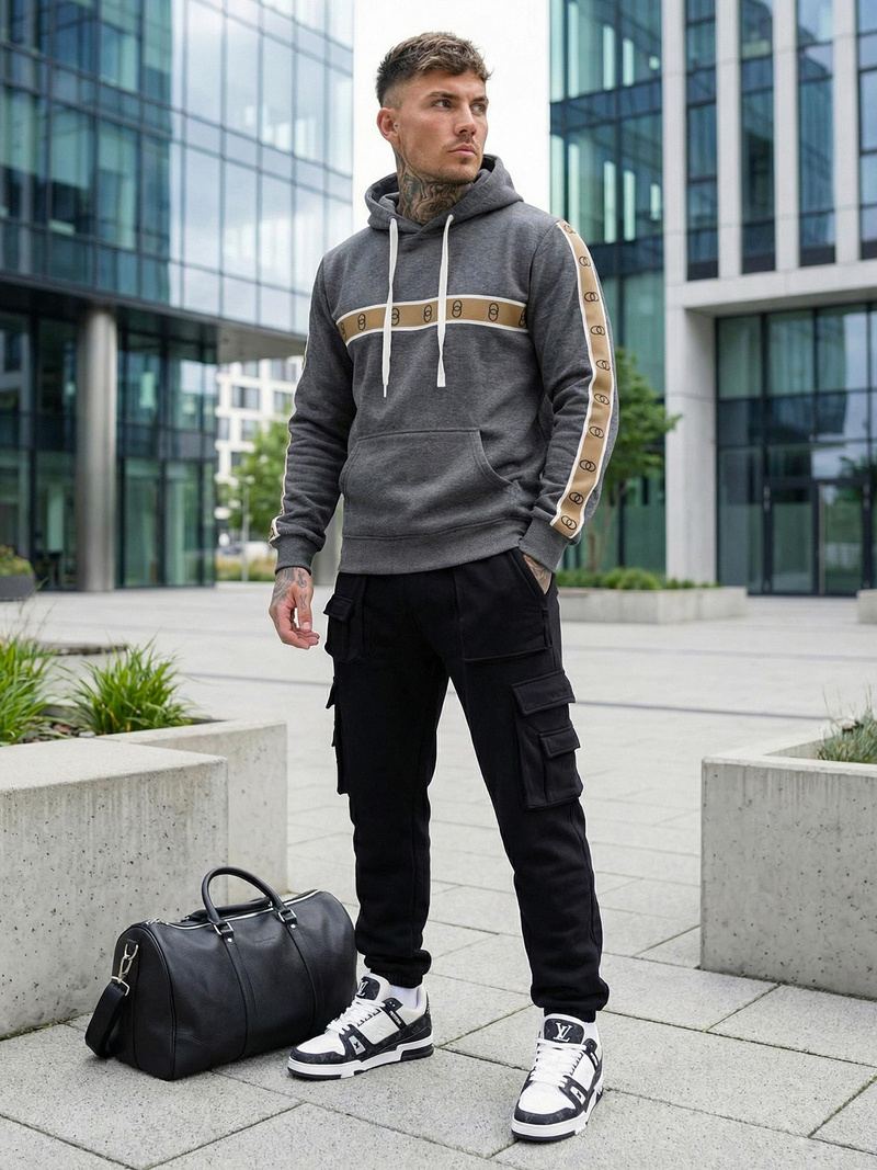 Pánska Mikina Grafitová OZONEE JS/8B1729/5Z