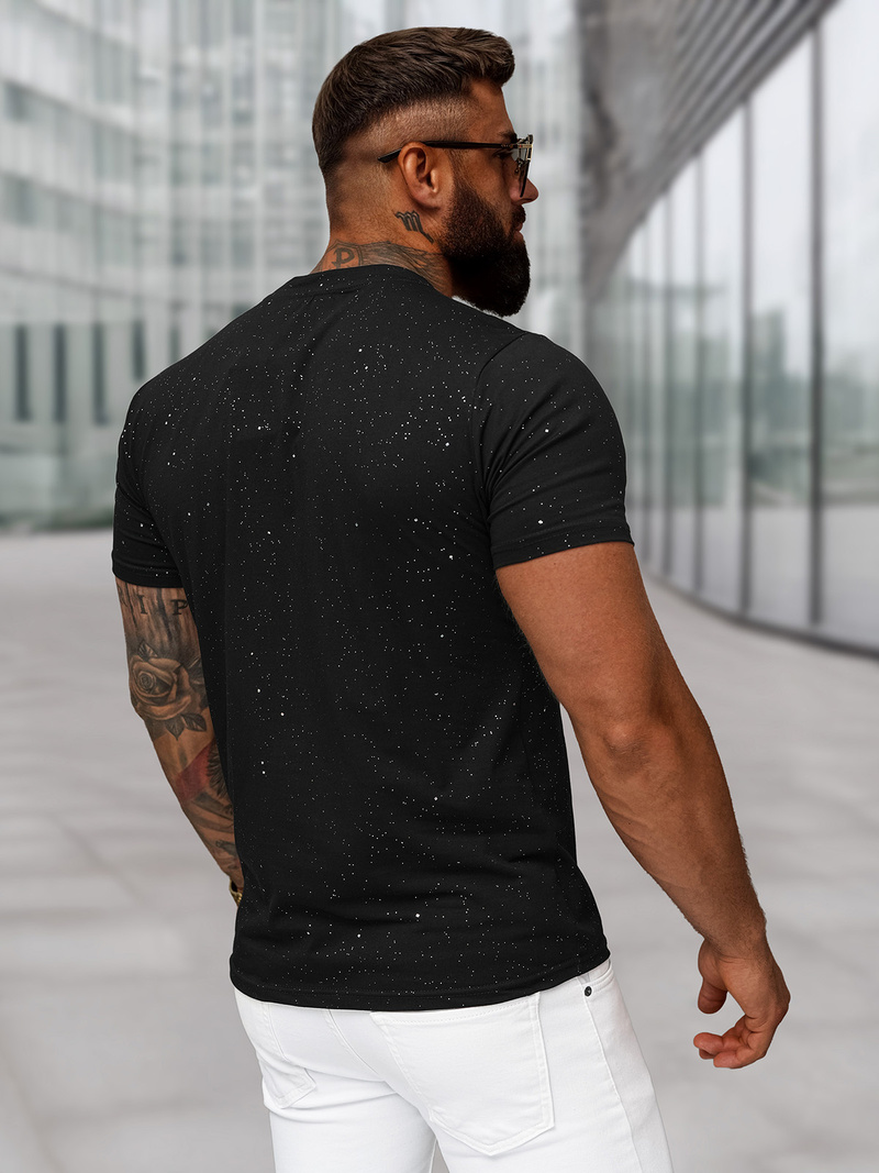 Pánske Tričko Čierne OZONEE O/QQ1389