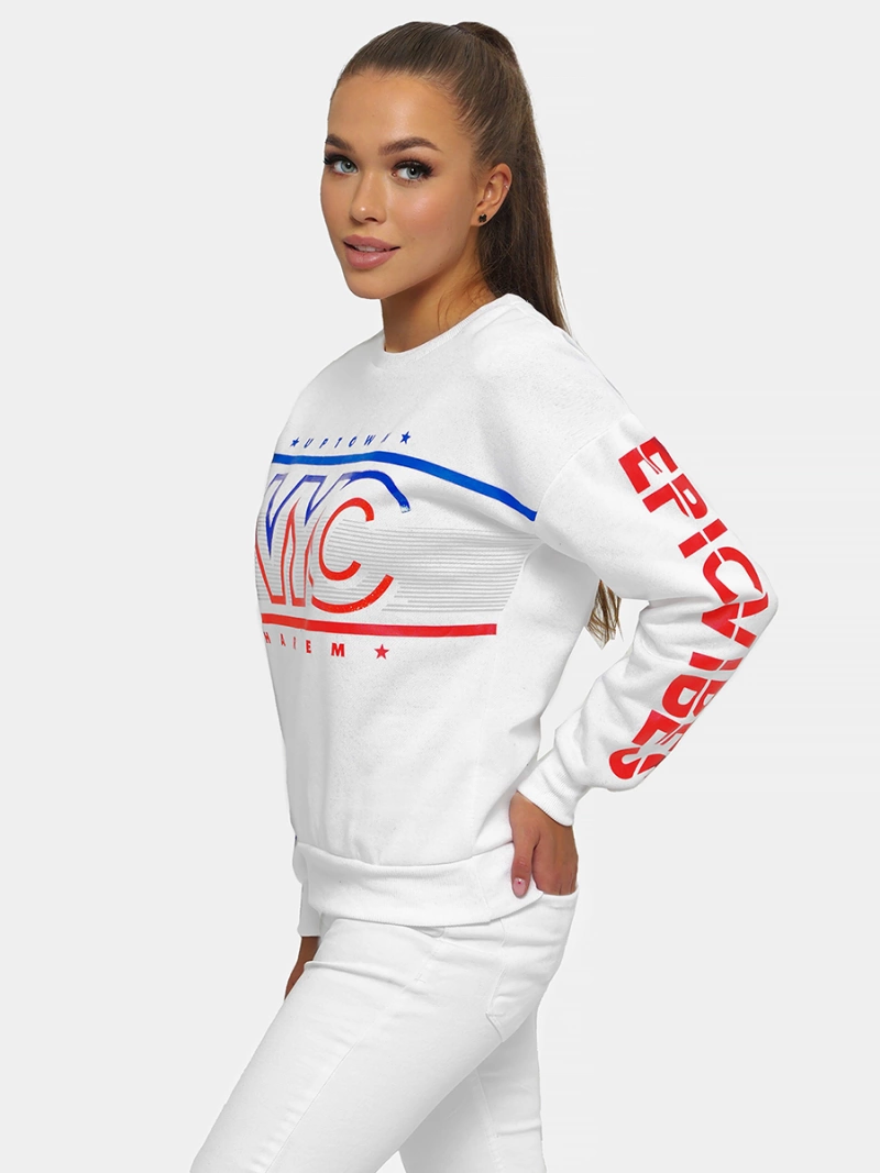 Dámska Mikina Biela OZONEE JS/B26008