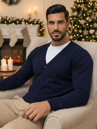 Pánsky Sveter Námornícke Modré OZONEE NB/MM6006/6Z