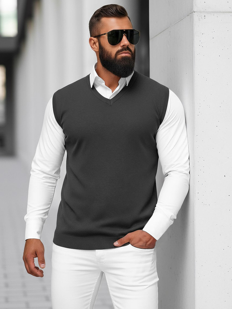 Pánsky Sveter Grafitové OZONEE NB/MM6005/3Z