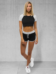 Dámska dvojdielna tepláková súprava Čierno-sivá OZONEE Z/D1022