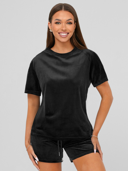 Dámska Velúrová Tepláková Súprava Čierny OZONEE JS/35C1616/3