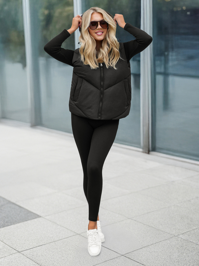 Dámska Vesta Čierna OZONEE JS/16M9291/392