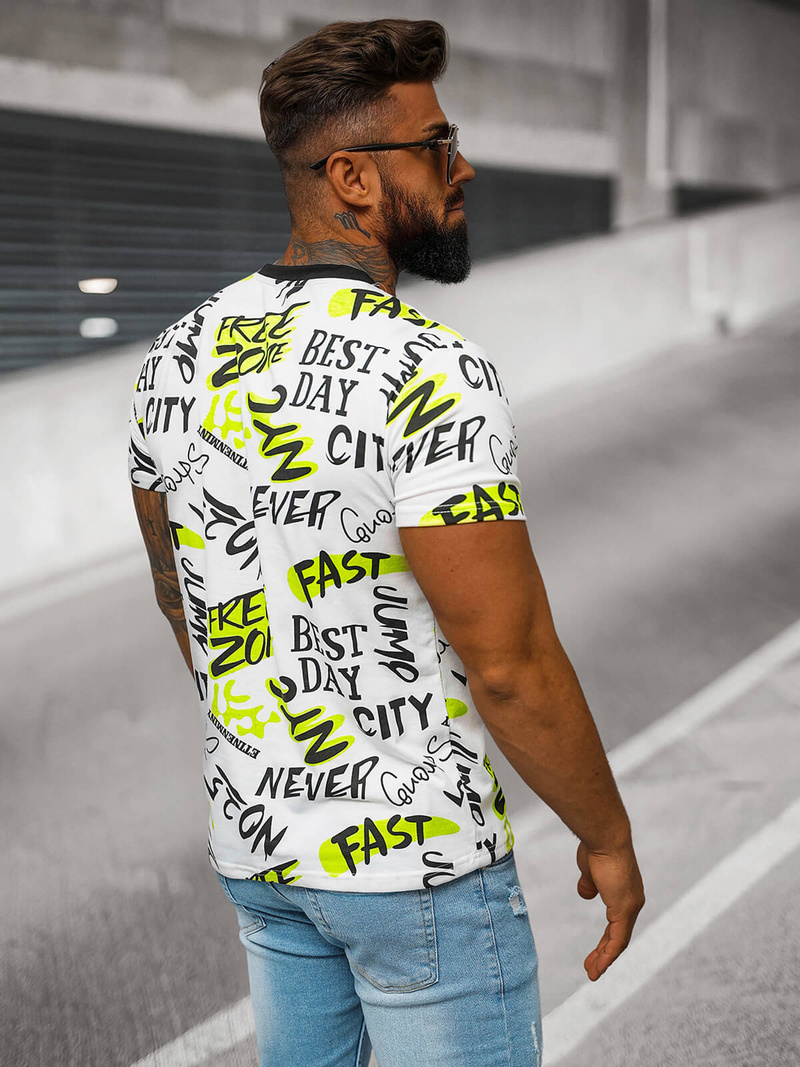 Pánske Tričko Biele OZONEE JS/8T1210/1