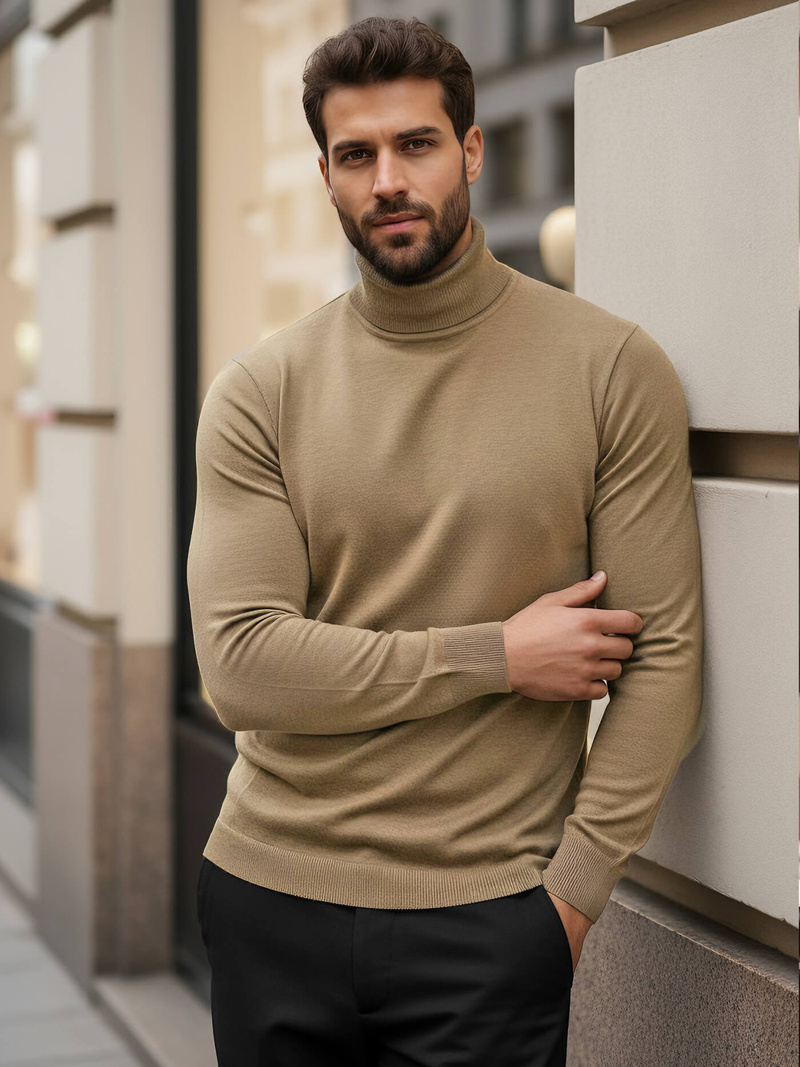 Pánsky Sveter Camelový OZONEE V/V24504