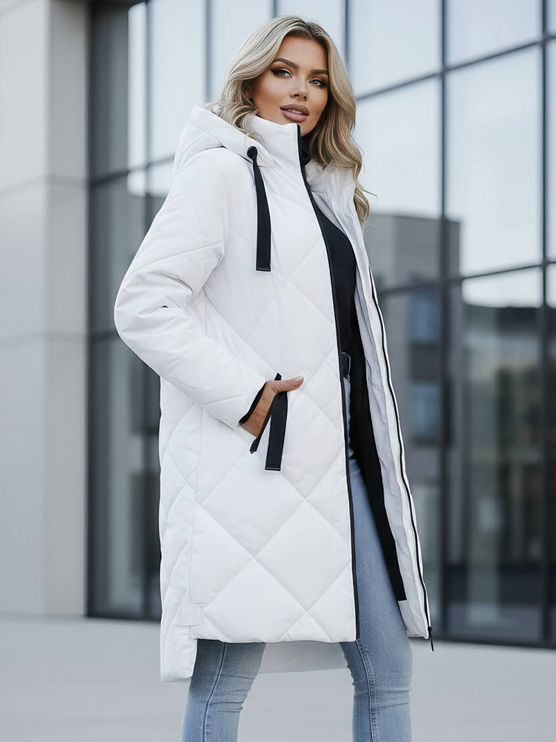 Dámska bunda biela OZONEE JS/5M3168/281Z