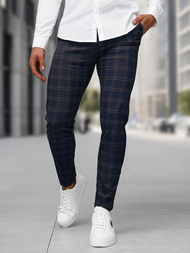 Pánske chino nohavice námornícke modré OZONEE DJ/5632Z