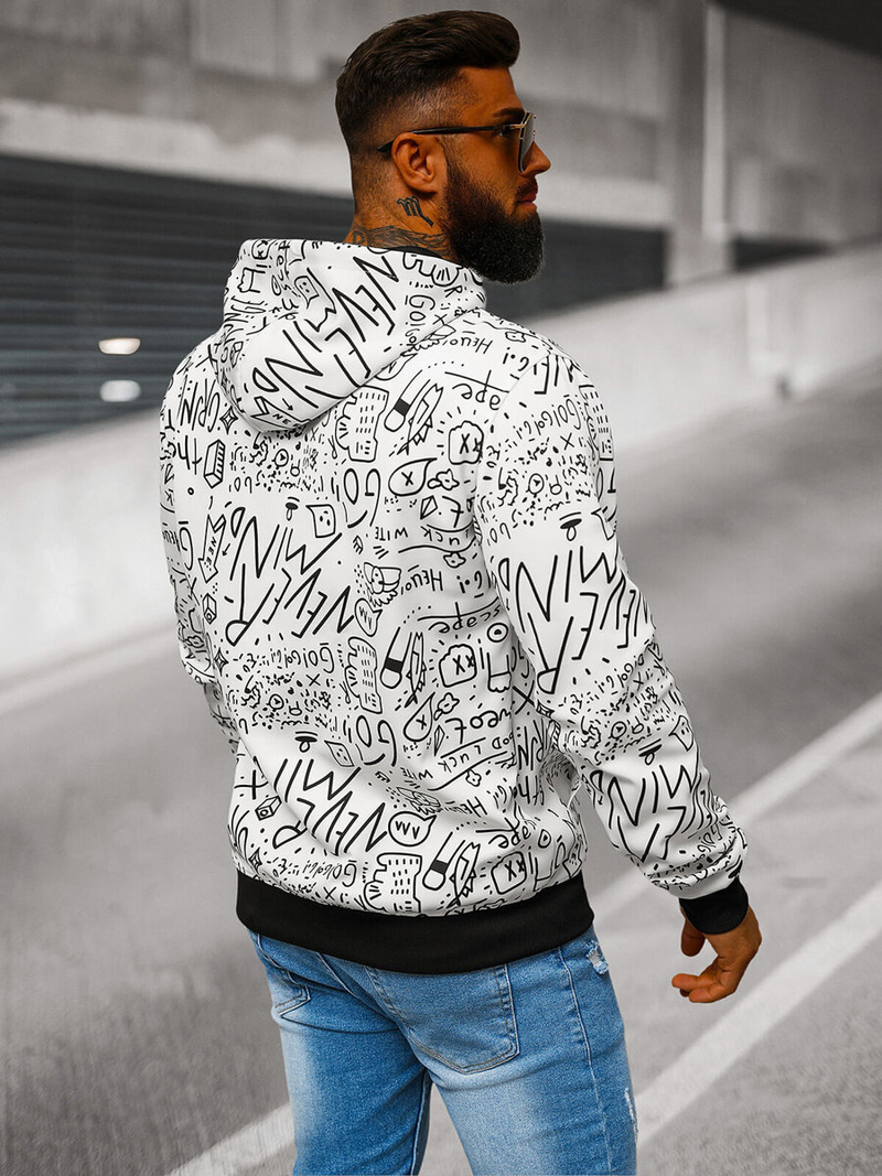 Pánska Mikina Biela OZONEE JS/8B1182/1