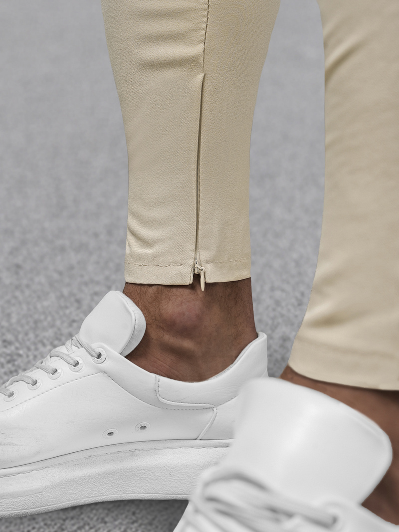 Pánske Chino Nohavice Béžové OZONEE DJ/3300