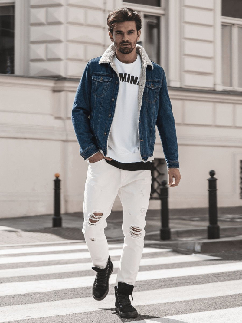 Pánske rifle Biele OZONEE B/55082