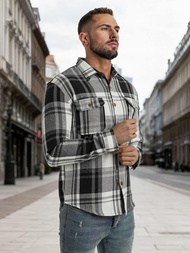 Pánska košeľa čiernobiela OZONEE NB/MC728N/3