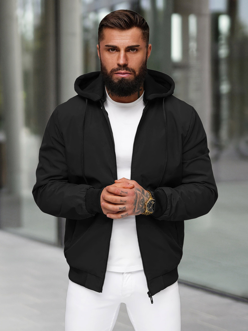 Pánska Bunda Čierna OZONEE JS/62M9502/392