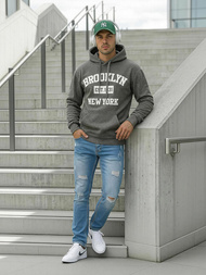 Pánska Mikina Grafitová OZONEE JS/8B1767/5Z