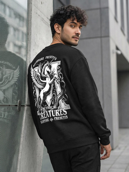 Pánska Mikina Čierna OZONEE JS/65B3919/3Z