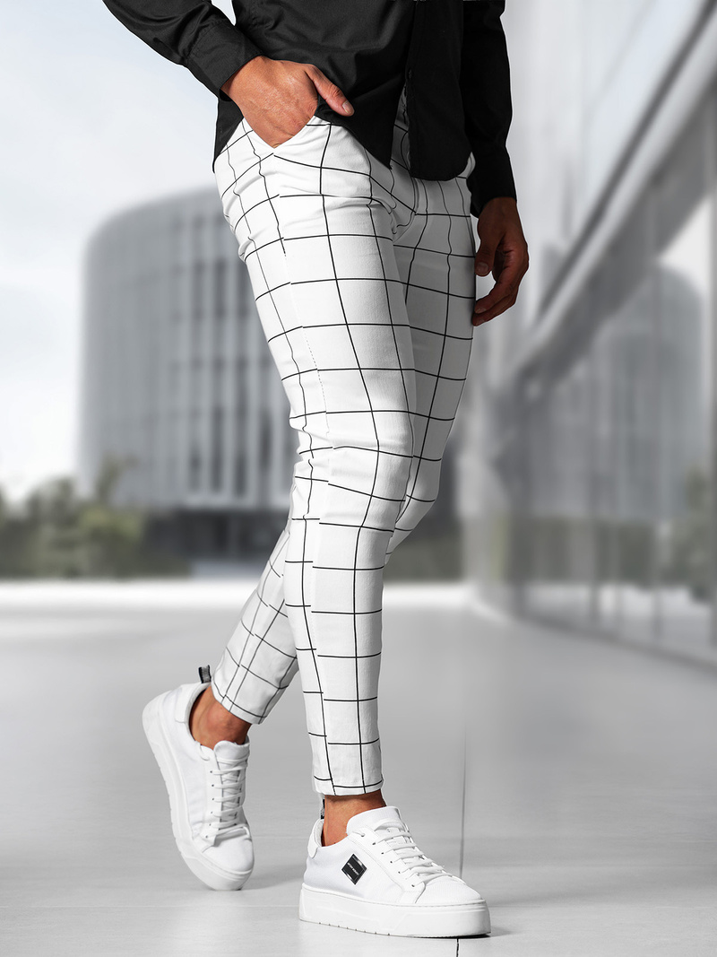 Pánske Chino Nohavice Biele OZONEE O/P4009Z